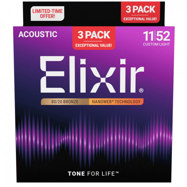 Elixier 3er Pack Acoustic 11-52